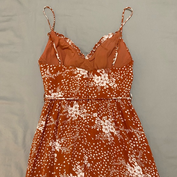 Orange Floral Maxi Dress - Picture 3 of 5